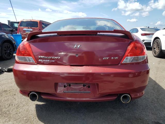 KMHHN65F76U230779 - 2006 HYUNDAI TIBURON GT RED photo 6