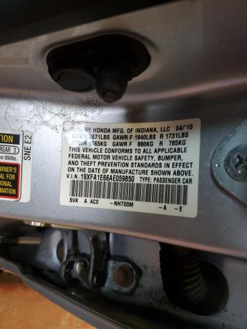 19XFA1E66AE059850 - 2010 HONDA CIVIC LX-S فضي صورة 12