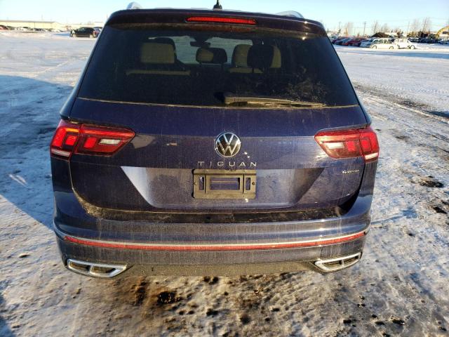 3VV4B7AX5NM092518 - 2022 VOLKSWAGEN TIGUAN SEL R-LINE BLUE photo 6