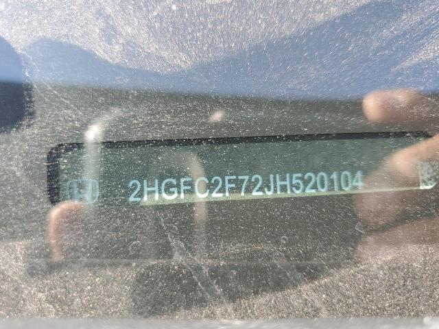 2HGFC2F72JH520104 - 2018 HONDA CIVIC EX GRAY photo 12