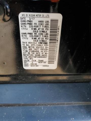 JN8AT2MT2HW394657 - 2017 NISSAN ROGUE S BLACK photo 13