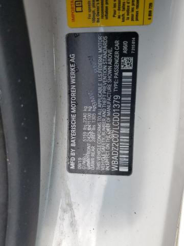 WBADZ2C07LCD01379 - 2020 BMW 840I WHITE photo 12