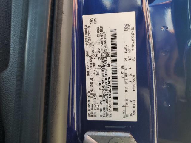 1FMCU9H96DUA17629 - 2013 FORD ESCAPE SEL BLUE photo 13