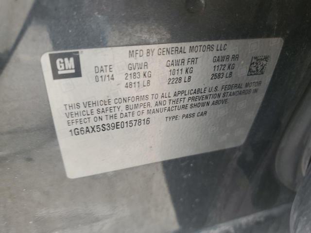 1G6AX5S39E0157816 - 2014 CADILLAC CTS LUXURY COLLECTION გრაფიტი ფოტო 12