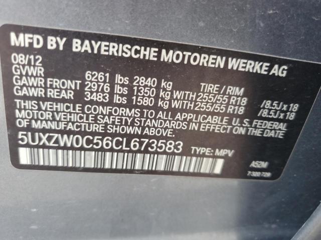 5UXZW0C56CL673583 - 2012 BMW X5 XDRIVE35D GRAY photo 13