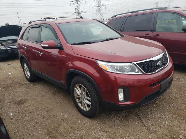 5XYKTDA69EG514411 - 2014 KIA SORENTO LX BURGUNDY photo 4