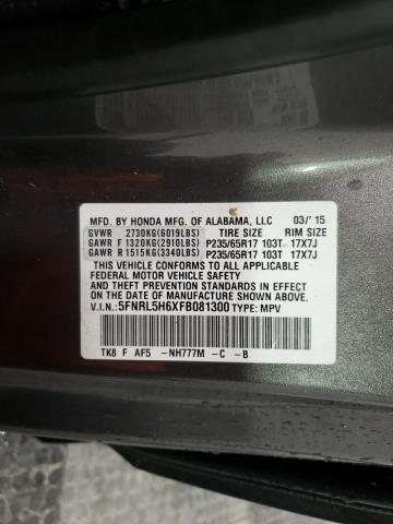 5FNRL5H6XFB081300 - 2015 HONDA ODYSSEY EXL Boz foto 13