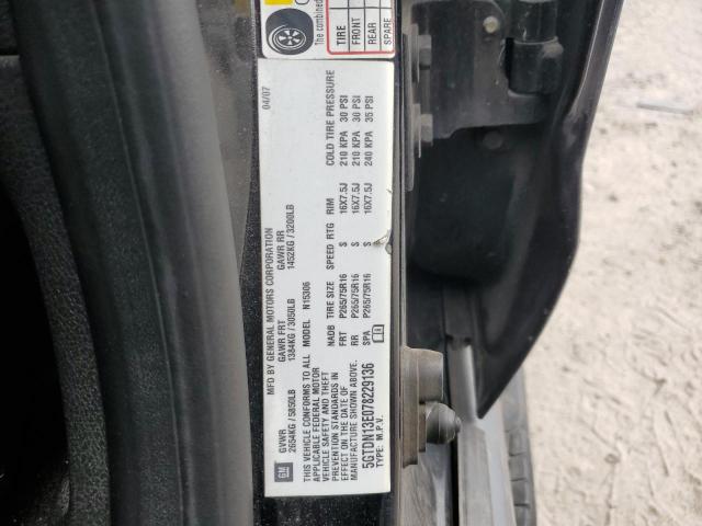 5GTDN13E078229136 - 2007 HUMMER H3 შავი ფოტო 13