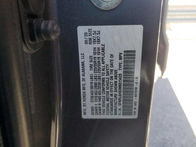 5FNRL6H83MB015420 - 2021 HONDA ODYSSEY TOURING ნაცრისფერი ფოტო 13