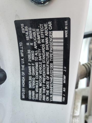 SHHFK7H40JU221300 - 2018 HONDA CIVIC SPORT WHITE photo 13