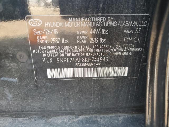 5NPE24AF8KH744543 - 2019 HYUNDAI SONATA SE Қара фото 12