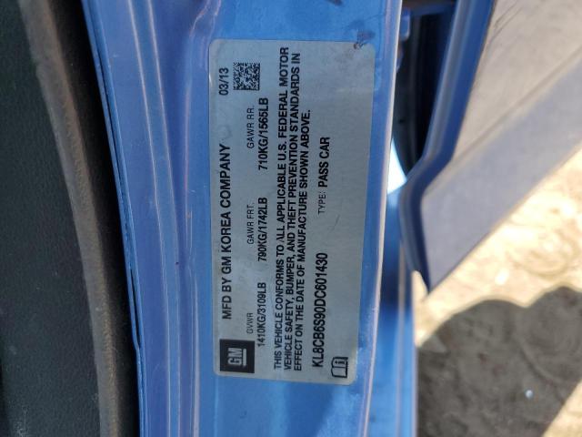 KL8CB6S90DC601430 - 2013 CHEVROLET SPARK LS BLUE photo 12