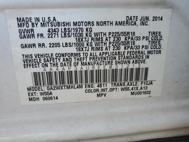 4A4AP3AU8EE031213 - 2014 MITSUBISHI OUTLANDER SPORT ES Ağ foto 12