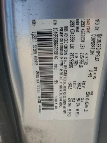 1D4GP23R66B599146 - 2006 DODGE GRAND CARA C/V SILVER photo 13