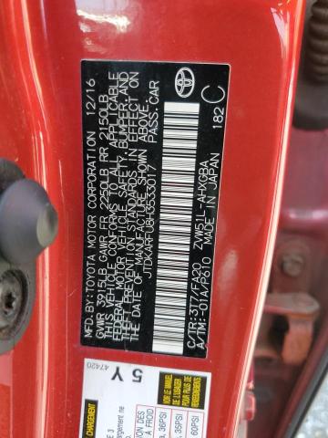 JTDKARFU8H3533017 - 2017 TOYOTA PRIUS RED photo 12