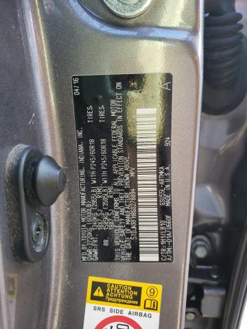 5TDJKRFH8GS278894 - 2016 TOYOTA HIGHLANDER XLE رمادي صورة 13