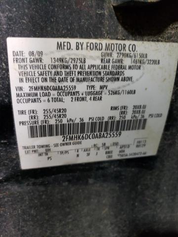 2FMHK6DC0ABA25559 - 2010 FORD FLEX LIMITED BLACK photo 13