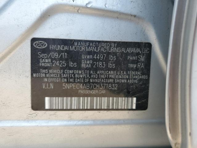 5NPEC4AB7CH371832 - 2012 HYUNDAI SONATA SE SILVER photo 12