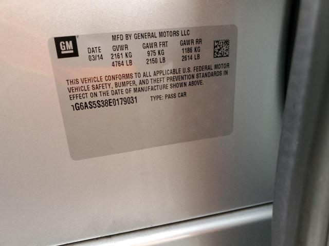 1G6AS5S38E0179031 - 2014 CADILLAC CTS PERFORMANCE COLLECTION Silber Foto 12