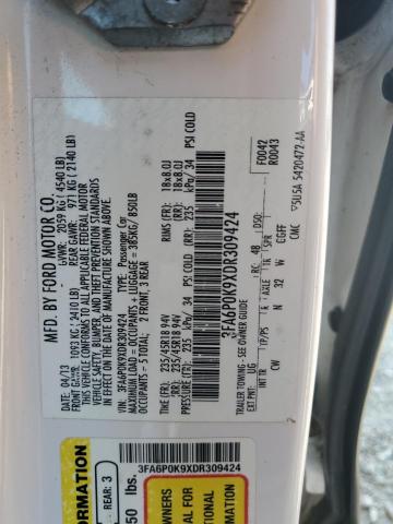 3FA6P0K9XDR309424 - 2013 FORD FUSION TITANIUM 白色 照片 12