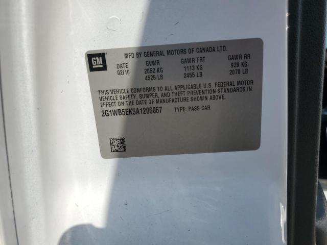 2G1WB5EK5A1206067 - 2010 CHEVROLET IMPALA LT Weiß Foto 12