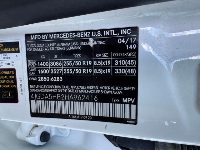 4JGDA5HB2HA962416 - 2017 MERCEDES-BENZ GLE 350 4MATIC WHITE photo 14