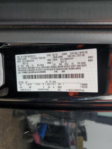 1FMCU9J95JUC25099 - 2018 FORD ESCAPE TITANIUM Czarny zdjęcie 13