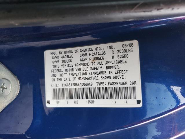 1HGCS12859A004649 - 2009 HONDA ACCORD EXL BLUE photo 12