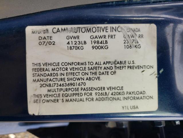 2CNBJ734636901670 - 2003 CHEVROLET TRACKER ZR2 BLUE photo 13