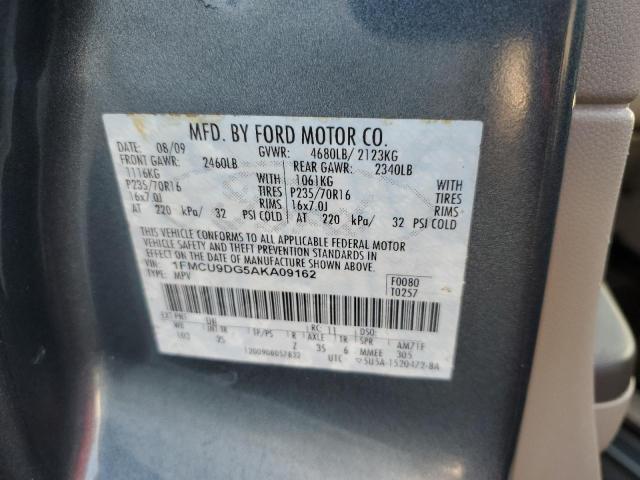 1FMCU9DG5AKA09162 - 2010 FORD ESCAPE XLT BLUE photo 12