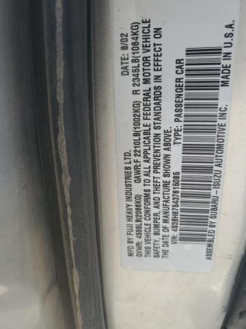 4S3BH675437615085 - 2003 SUBARU LEGACY OUTBACK AWP 银色 照片 14