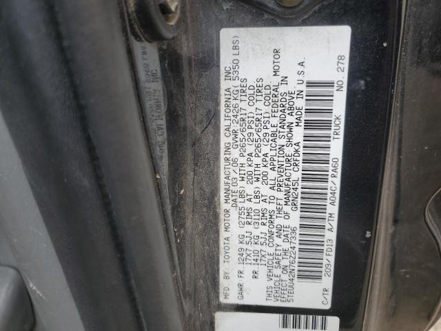 5TEUU42N76Z247336 - 2006 TOYOTA TACOMA ACCESS CAB შავი ფოტო 13
