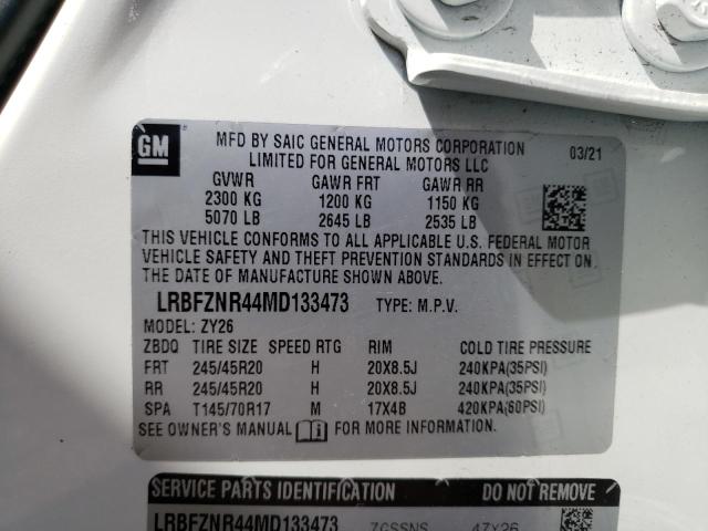 LRBFZNR44MD133473 - 2021 BUICK ENVISION ESSENCE WHITE photo 12