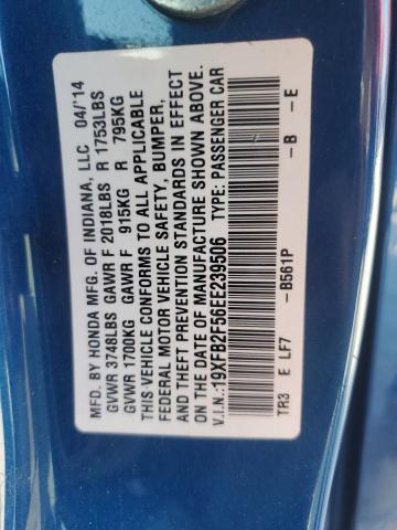 19XFB2F56EE239506 - 2014 HONDA CIVIC LX 蓝色 照片 12