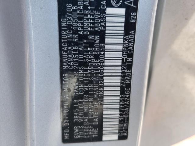 2T1KR32E06C600458 - 2006 TOYOTA COROLLA MA XR GRAY photo 13