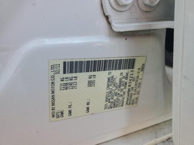 1N4AA5AP8BC834213 - 2011 NISSAN MAXIMA S WHITE photo 12