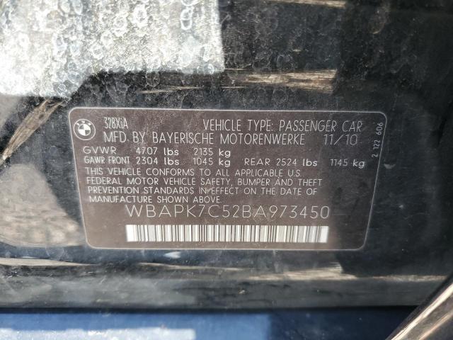 WBAPK7C52BA973450 - 2011 BMW 328 XI BLACK photo 12