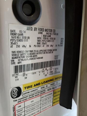 1FMJU1J50EEF49048 - 2014 FORD EXPEDITION XLT WHITE photo 13