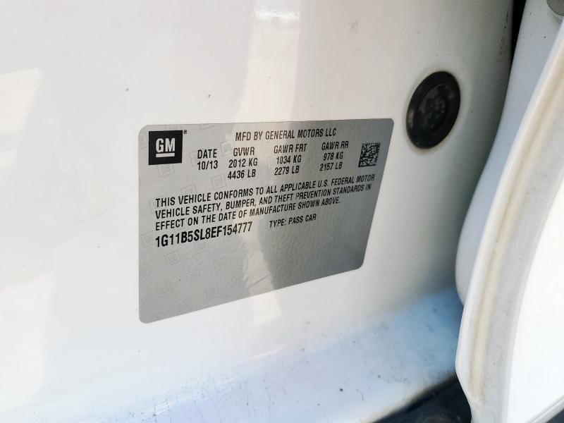 1G11B5SL8EF154777 - 2014 CHEVROLET MALIBU LS WHITE photo 12