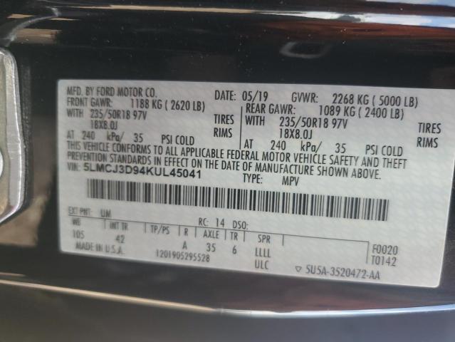 5LMCJ3D94KUL45041 - 2019 LINCOLN MKC RESERVE BLACK photo 12