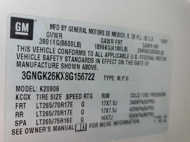 3GNGK26KX8G156722 - 2008 CHEVROLET SUBURBAN K2500 SILVER photo 13