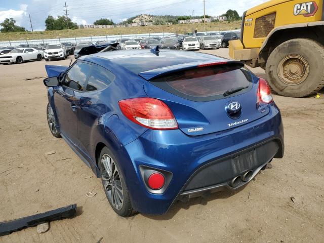 KMHTC6AE2GU256334 - 2016 HYUNDAI VELOSTER TURBO BLUE photo 2