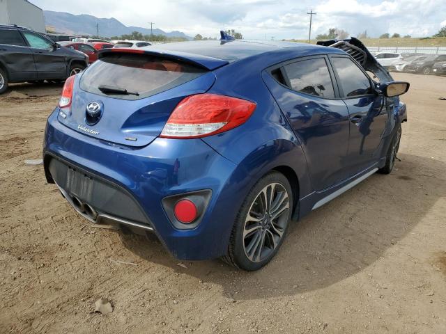 KMHTC6AE2GU256334 - 2016 HYUNDAI VELOSTER TURBO BLUE photo 3