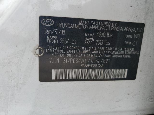 5NPE34AB7JH687891 - 2018 HYUNDAI SONATA SPORT Blanc photo 12