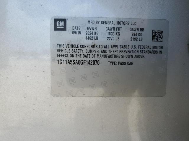 1G11A5SA0GF142076 - 2016 CHEVROLET MALIBU LIM LS ვერცხლისფერი ფოტო 13