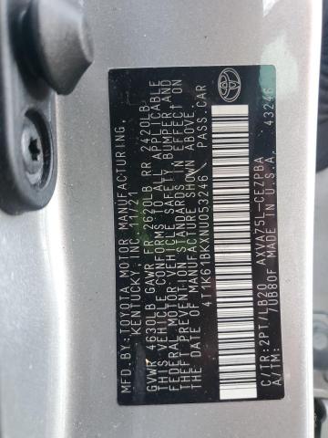 4T1K61BKXNU053246 - 2022 TOYOTA CAMRY XSE 银色 照片 12