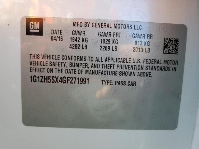 1G1ZH5SX4GF271991 - 2016 CHEVROLET MALIBU PRE WHITE photo 12