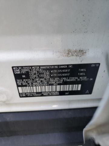 2T3P1RFV0KC049041 - 2019 TOYOTA RAV4 XLE თეთრი ფოტო 13