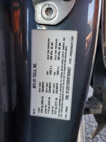 5YJ3E1EBXKF389457 - 2019 TESLA MODEL 3 Gri fotoğraf 12
