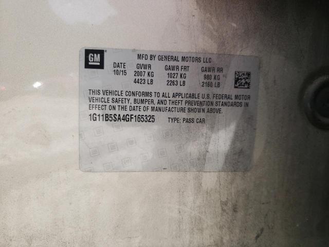 1G11B5SA4GF165325 - 2016 CHEVROLET MALIBU LIM LS TAN photo 12